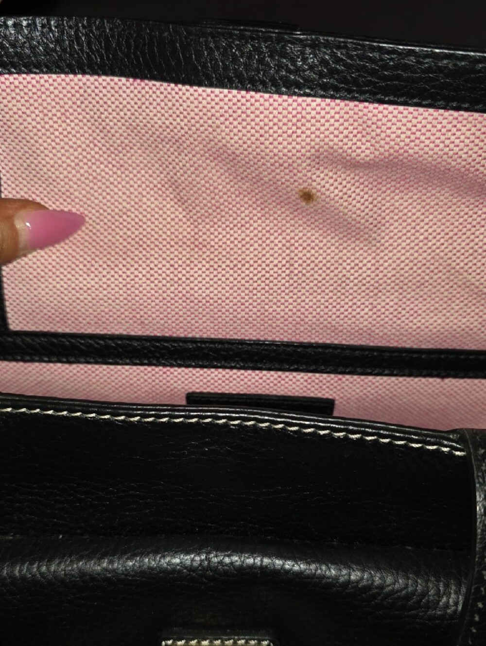 Dooney & Bourke Black Leather Tote with Coin Wallet and Contrast Stitching - Picture 8 of 8